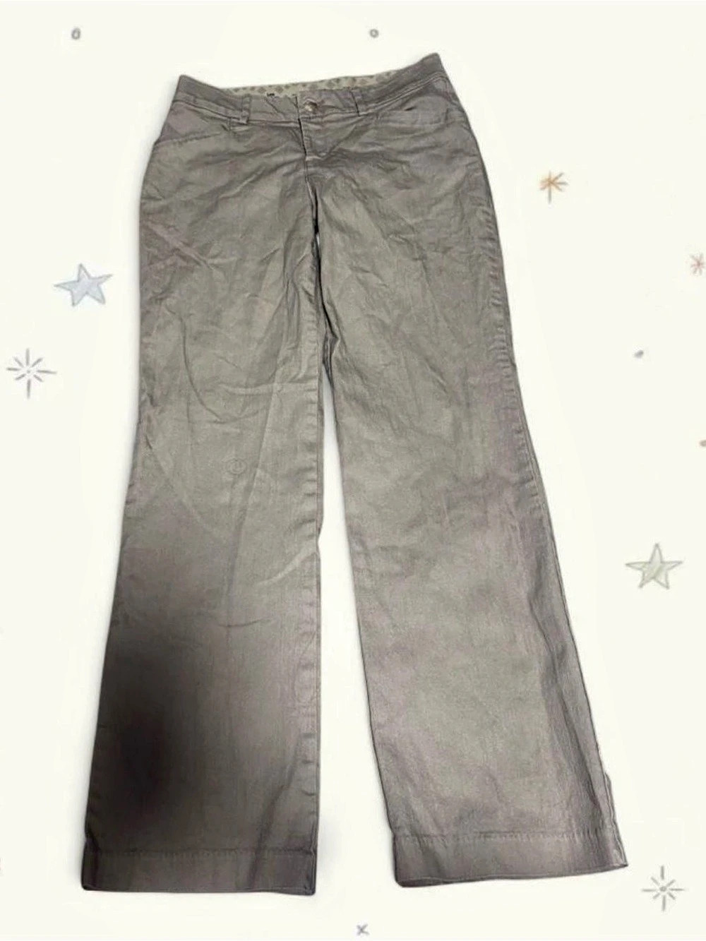 Lee Platinum Label No-Gap Waistband Pants Wide Leg Cream Size 12
